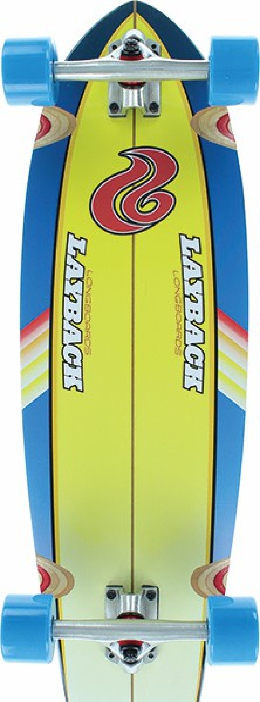 Skateboards LAYBACK LONGBOARDS | Layback South Swell Cruiser Comp-9.5×30 Yel/Blu