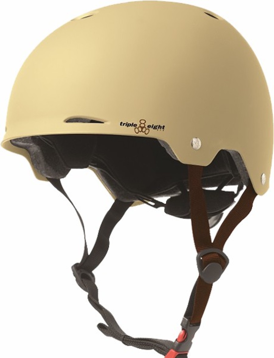 Clothing & Accessories triple eight | T8 Gotham Helmet Cream Matte Rubber Cpsc/Astm – L/Xl