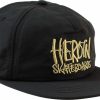 Clothing & Accessories HEROIN | Heroin Script Nylon Hat Adj-Blk/Gold