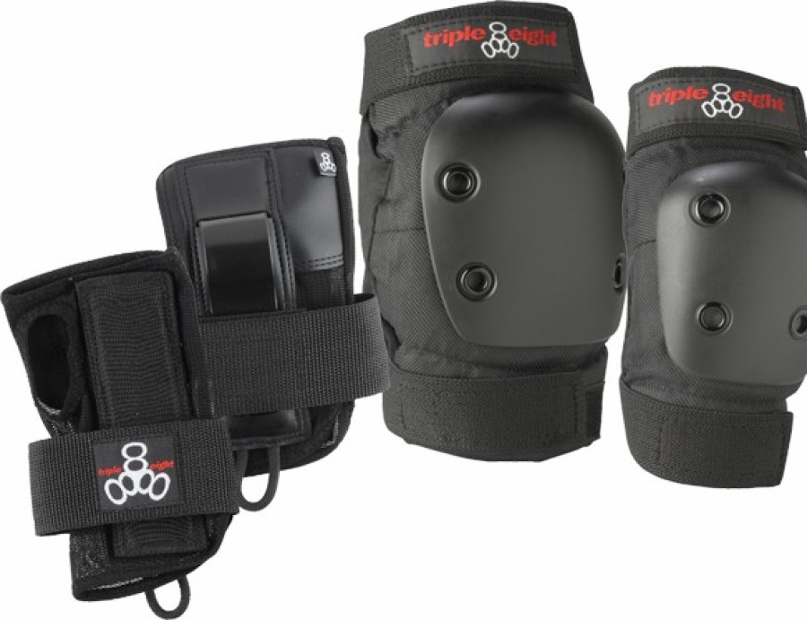 Clothing & Accessories triple eight | T8 Derby 3/Pk Pads-Jr Black Knee/Elbow/Wrist – Pk0