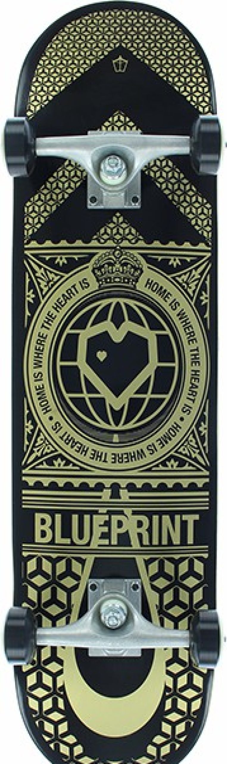 Skateboards Blueprint | Blueprint Home Heart Complete-8.12 Black/Gold