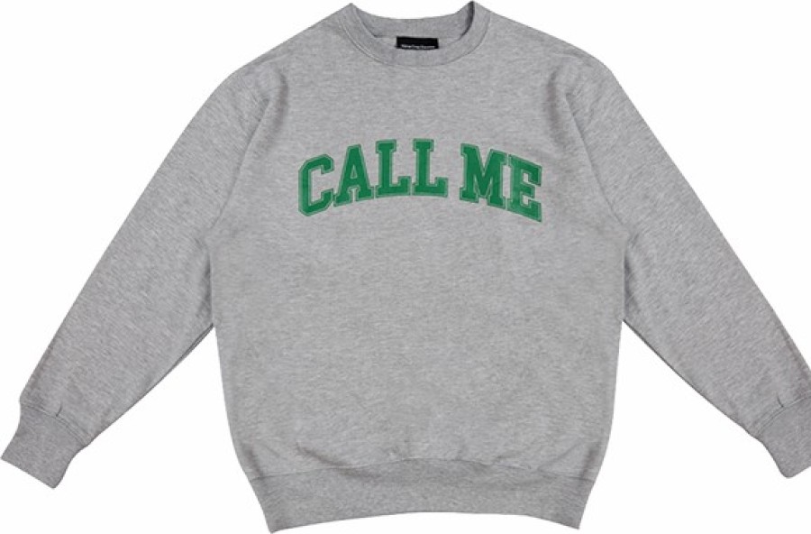 Clothing & Accessories CALL ME 917 | Call Me 917 Call Me Logo Crew/Swt S-Heather Grey