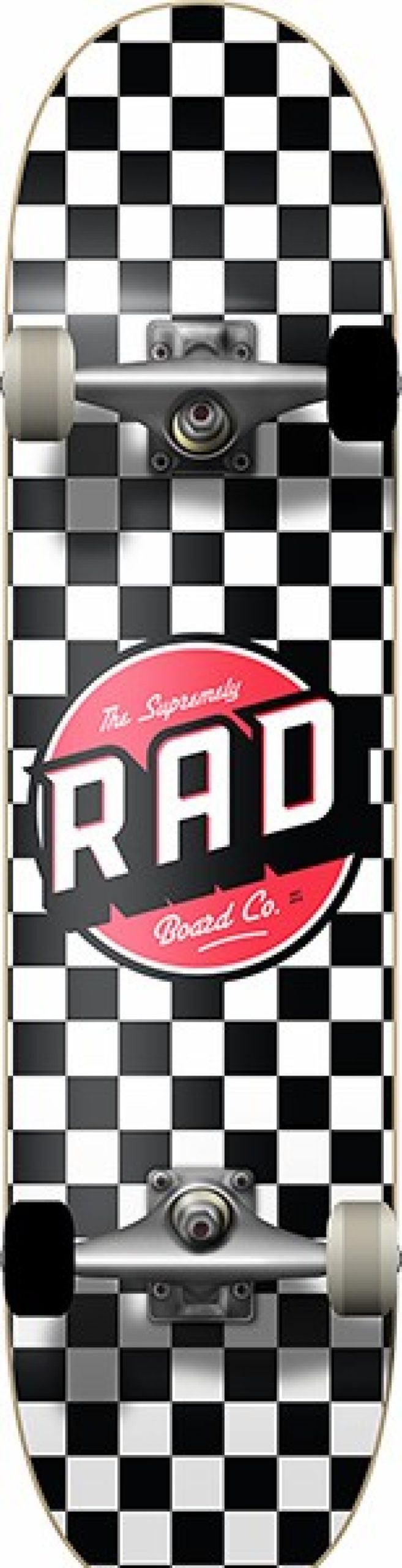 Skateboards Rad | Rad Checker 2 Complete-7.75 Blk/Wht