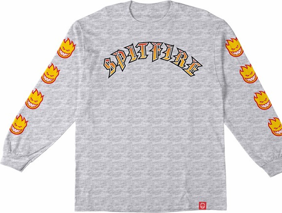 Clothing & Accessories Spitfire | Sf Old E Bighead Fill Sleeve Ls S-Ash/Yel/Red