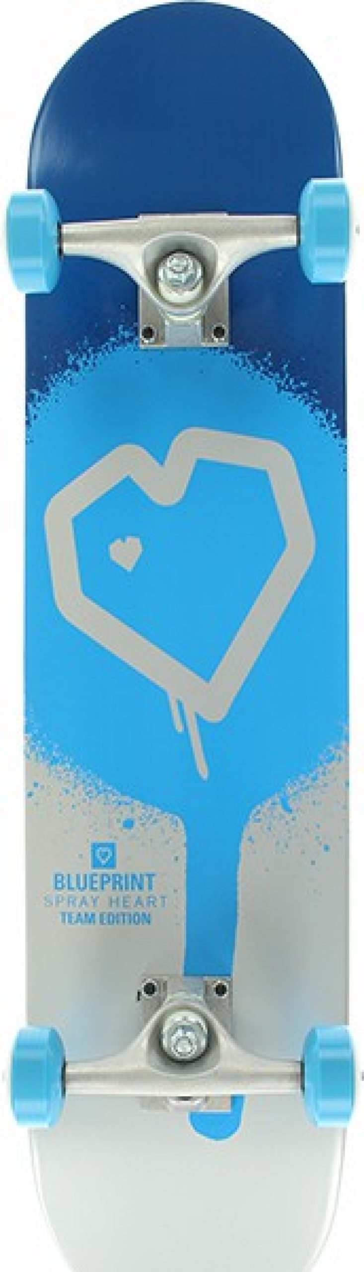 Skateboards Blueprint | Blueprint Spray Heart Complete-7.5 Blu/Silver