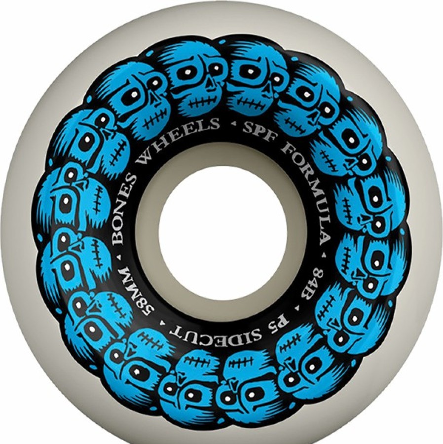 Components Bones Wheels | Bones Spf P5 Circle Skulls 58Mm 84B Wht/Blue X4