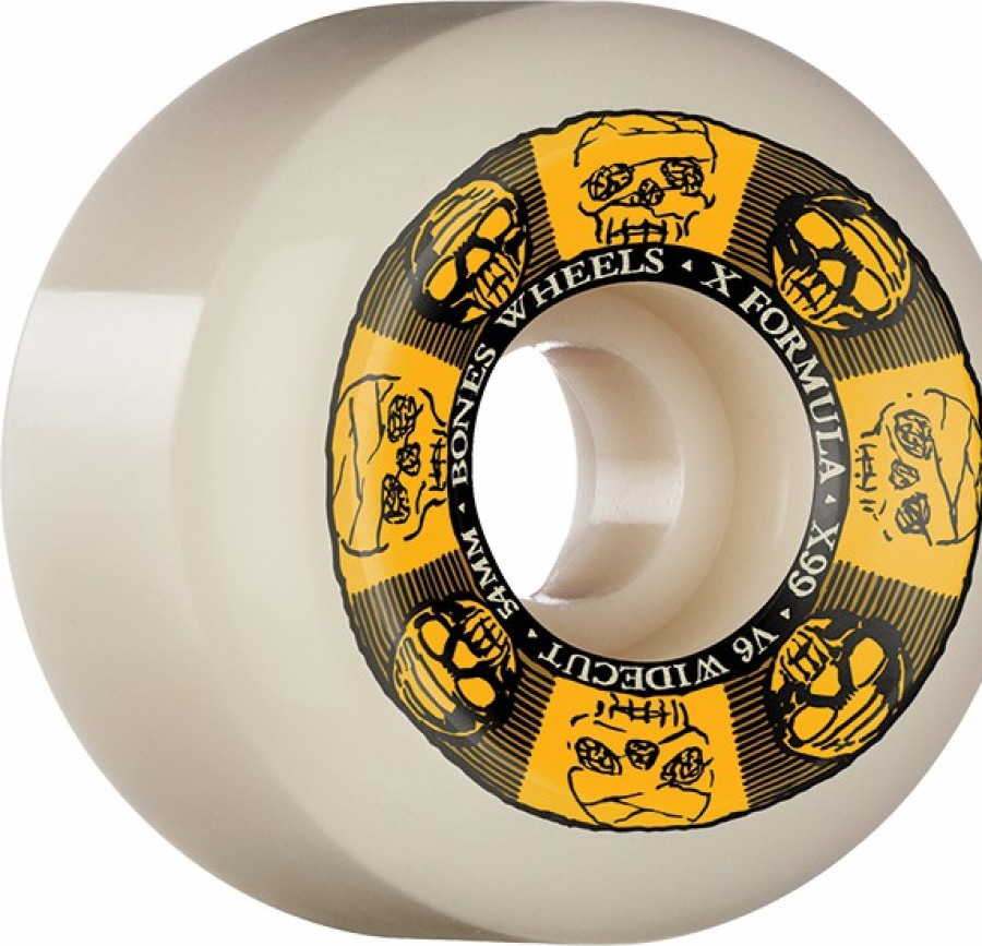 Components Bones Wheels | Bones Xf X99 V6 Wide-Cut 54Mm 99A Black N Gold Nat X4