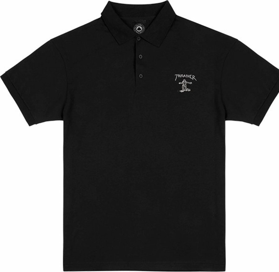 Clothing & Accessories Thrasher | Thrasher Little Gonz Embroidered Ss Polo S-Black