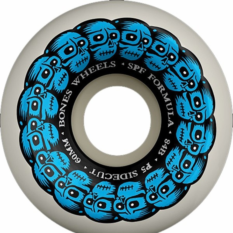 Components Bones Wheels | Bones Spf P5 Circle Skulls 60Mm 84B Wht/Blue X4