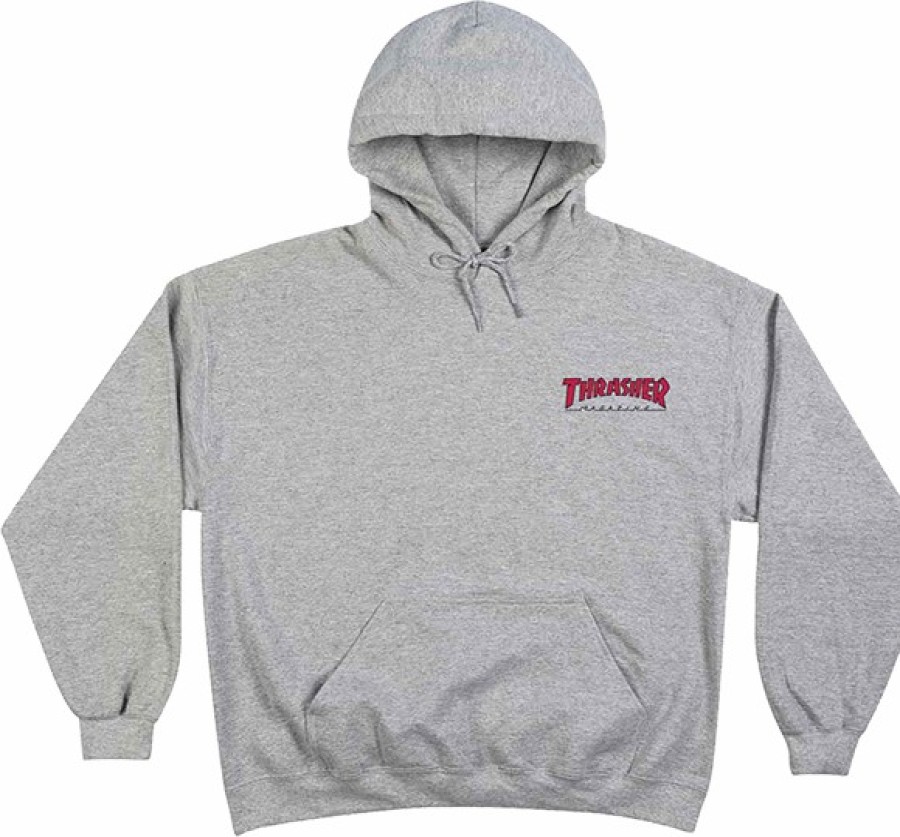 Clothing & Accessories Thrasher | Thrasher Little Outline Hd/Swt S-Grey