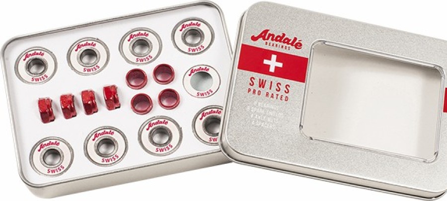 Components ANDALE | Andale Swiss Tin Box Bearings Sil/Wht W/Red – Tis