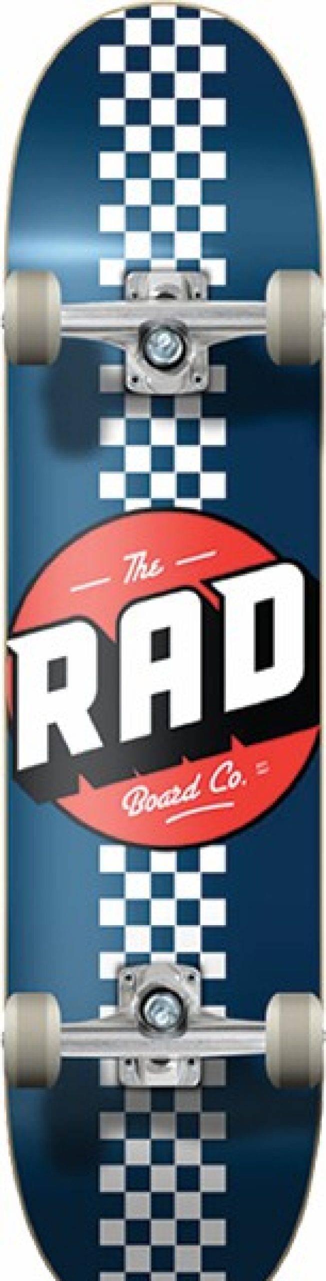 Skateboards Rad | Rad Checker Stripe Complete-7.75 Navy/Wht