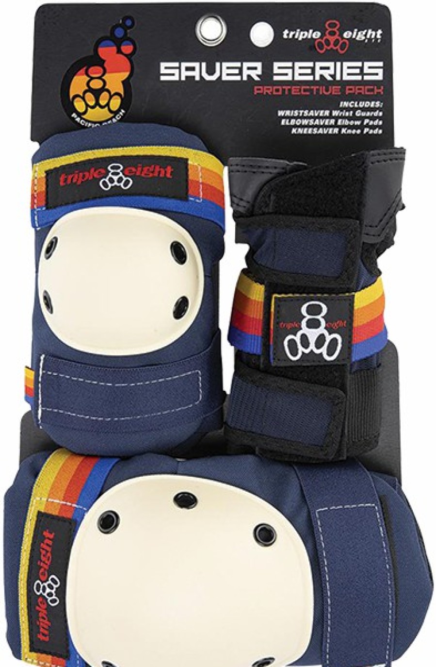 Clothing & Accessories triple eight | Triple 8 Saver 3/Pk Pads L-Pacific Beach Navy