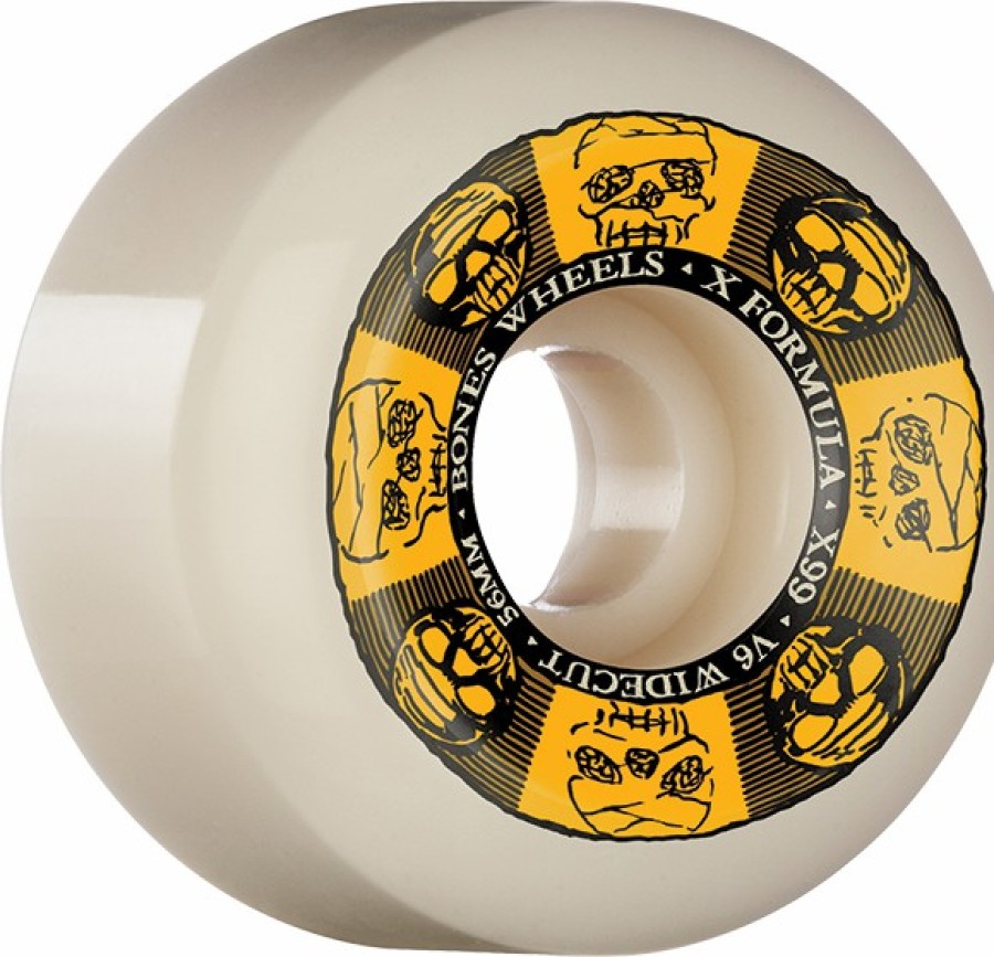 Components Bones Wheels | Bones Xf X99 V6 Wide-Cut 56Mm 99A Black N Gold Nat X4