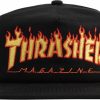 Clothing & Accessories Thrasher | Thrasher Flame Embroidered Hat Adj-Black