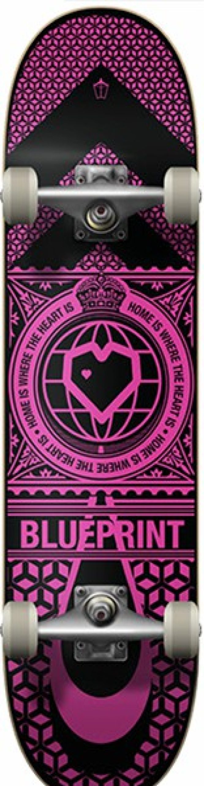 Skateboards Blueprint | Blueprint Home Heart Complete-7.75 Black/Pink