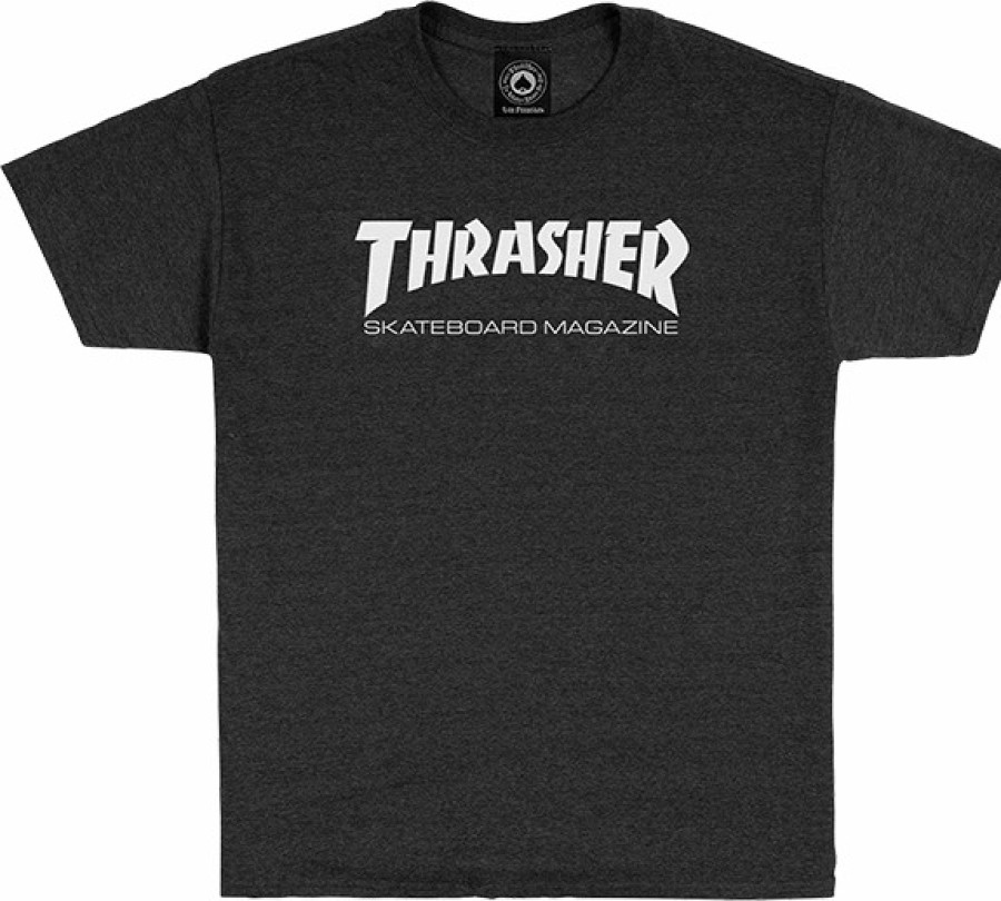 Clothing & Accessories Thrasher | Thrasher Skate Mag Ss S-Dark Heather Grey/Wht