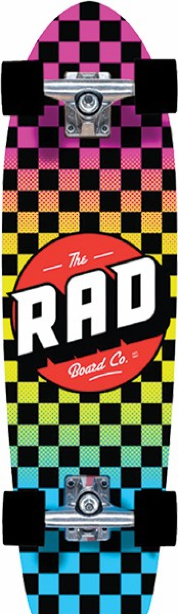 Skateboards Rad | Rad Retro Roller Comp-7.9×28 Checker Neon Fade