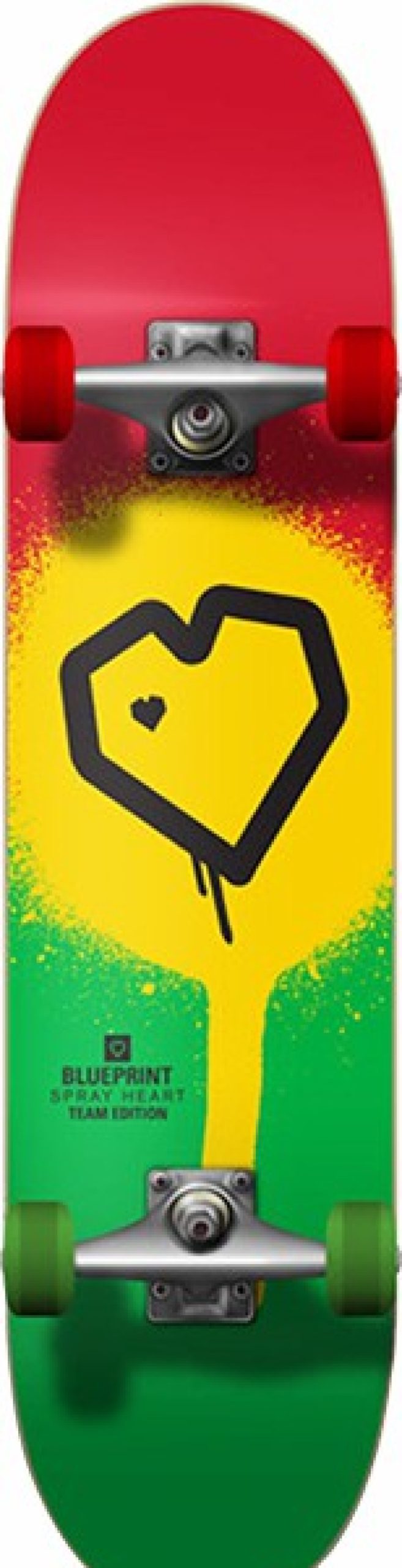 Skateboards Blueprint | Blueprint Spray Heart Complete-8.0 Rasta