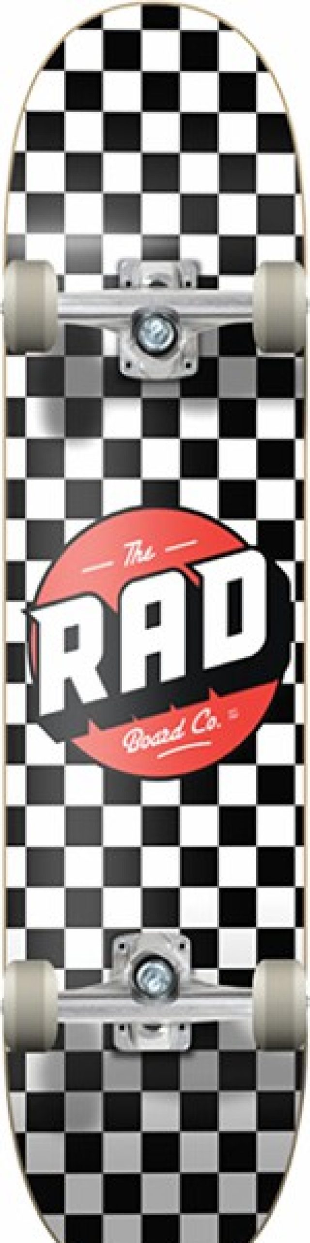 Skateboards Rad | Rad Checker Complete-7.75 Wht/Blk W/Red