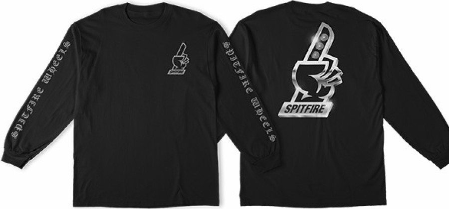 Clothing & Accessories Spitfire | Sf Chrome#1 Ls S-Black