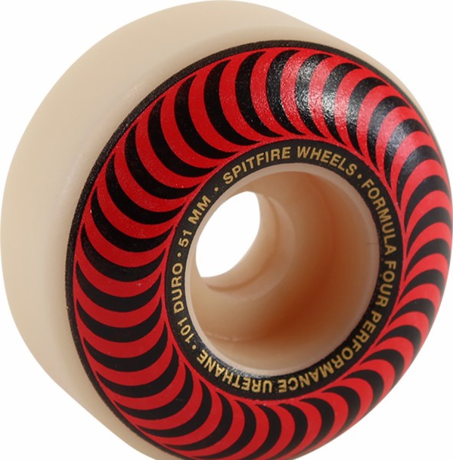 Components Spitfire | Sf F4 101A Classic Swirl 51Mm Wht W/Red X4