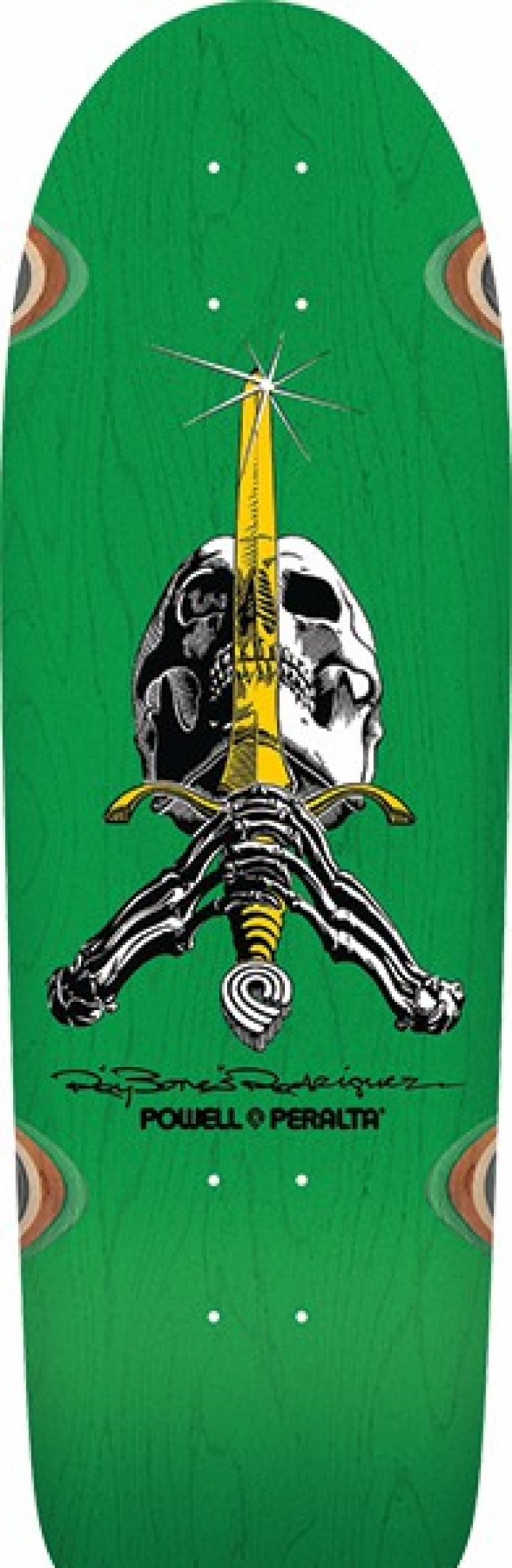 Skateboards Powell Peralta | Pwl/P Rodriguez Skull/Sword Deck-10X30 Grn Stain