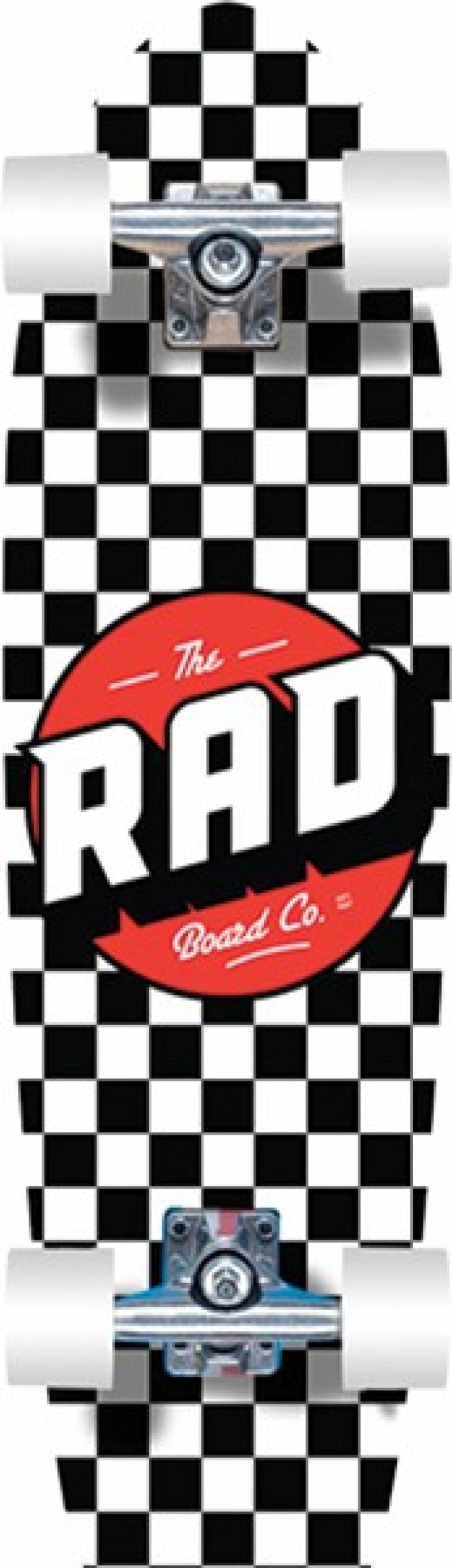 Skateboards Rad | Rad Retro Roller Comp-7.9X28 Checkers Blk/Wht