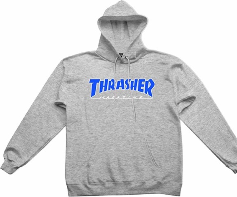 Clothing & Accessories Thrasher | Thrasher Outlined Hd/Swt S-Lt.Steel/Blue