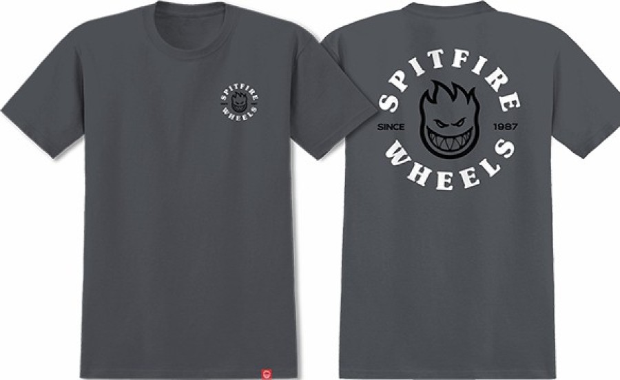 Clothing & Accessories Spitfire | Sf Bighead Classic Ss M-Charcoal/Blk/Wht