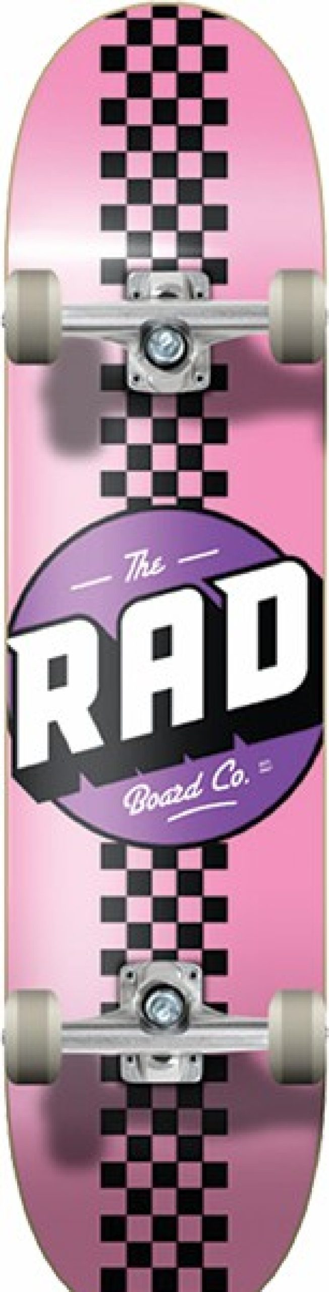 Skateboards Rad | Rad Checker Stripe Complete-7.75 Pink/Blk