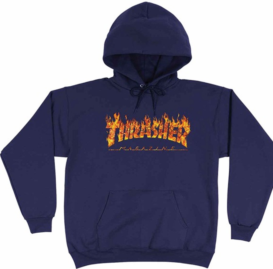 Clothing & Accessories Thrasher | Thrasher Inferno Hd/Swt S-Navy