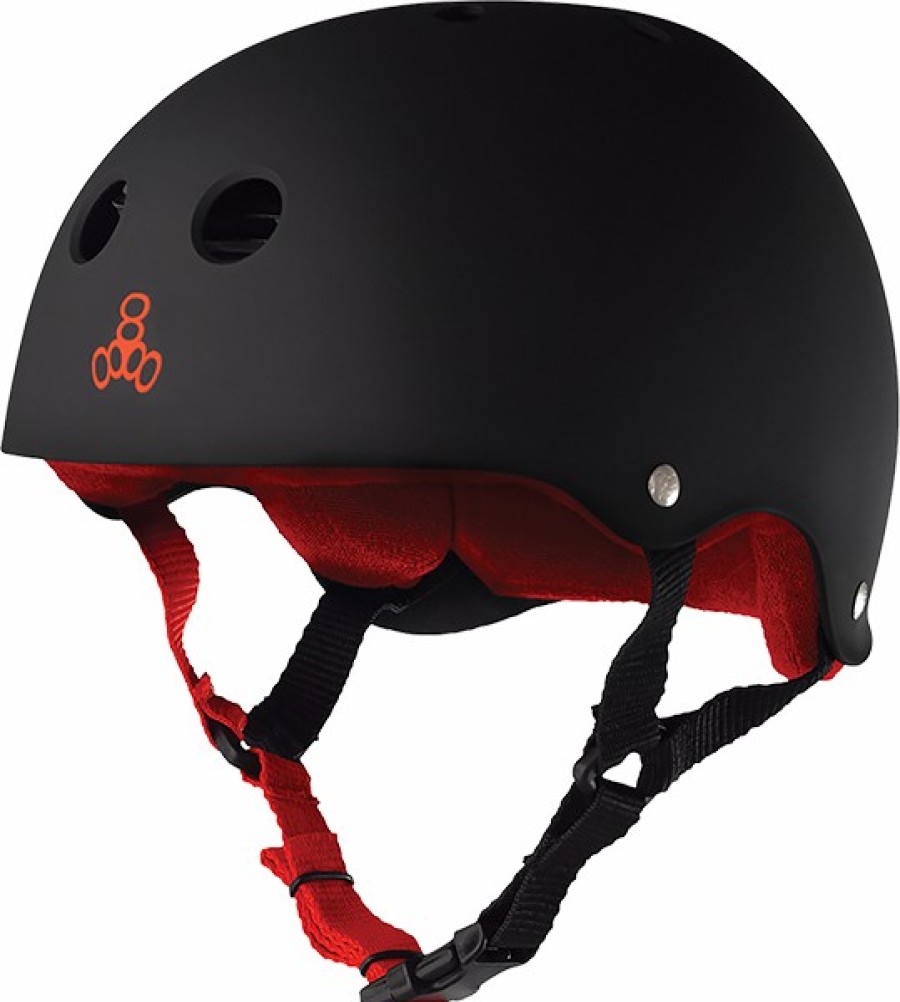 Clothing & Accessories triple eight | T8 Helmet Blk Rubber/Red – L