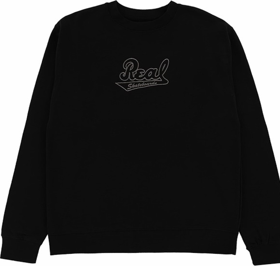 Clothing & Accessories Real | Real Script Emb Crew/Swt M-Black