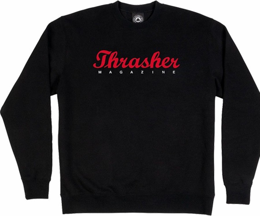 Clothing & Accessories Thrasher | Thrasher Script Crew/Swt S-Black