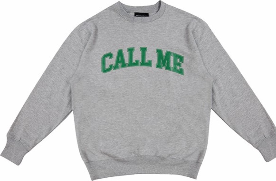 Clothing & Accessories CALL ME 917 | Call Me 917 Call Me Logo Crew/Swt Xl-Heather Grey