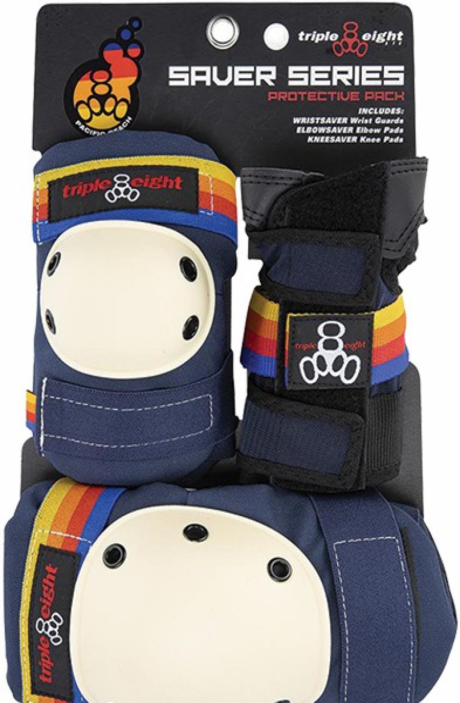 Clothing & Accessories triple eight | Triple 8 Saver 3/Pk Pads S-Pacific Beach Navy