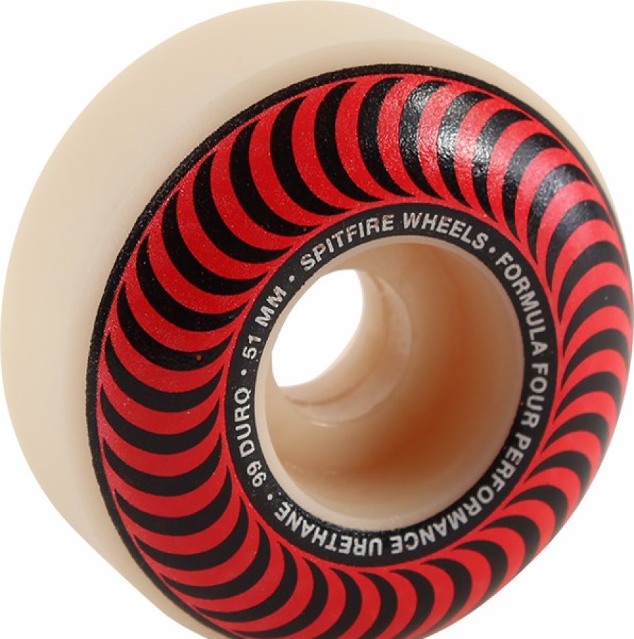 Components Spitfire | Sf F4 99A Classic Swirl 51Mm Wht W/Red X4