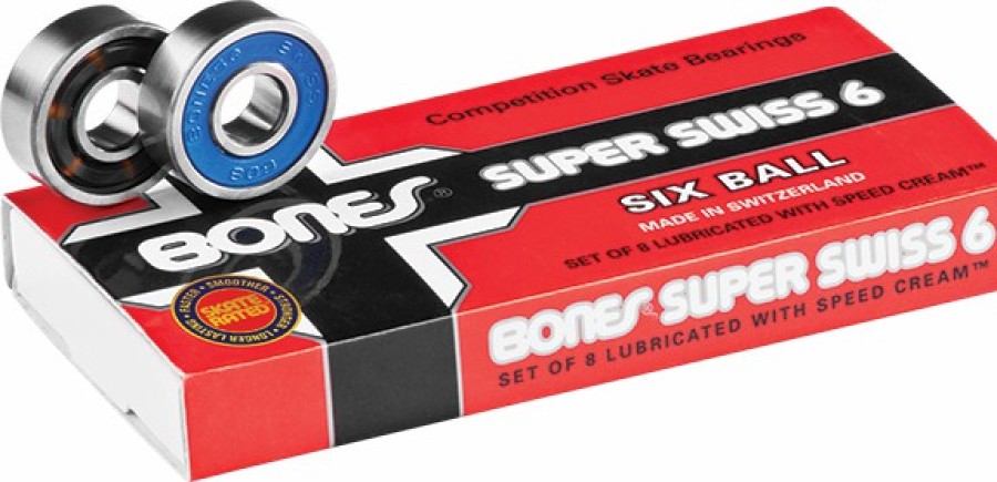 Components Bones Bearings | Bones Super Swiss 6 Ball (Single Set) Bearings – 000