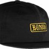 Clothing & Accessories Bones Wheels | Bones Wheels Black And Gold 6P Strapback Hat Black