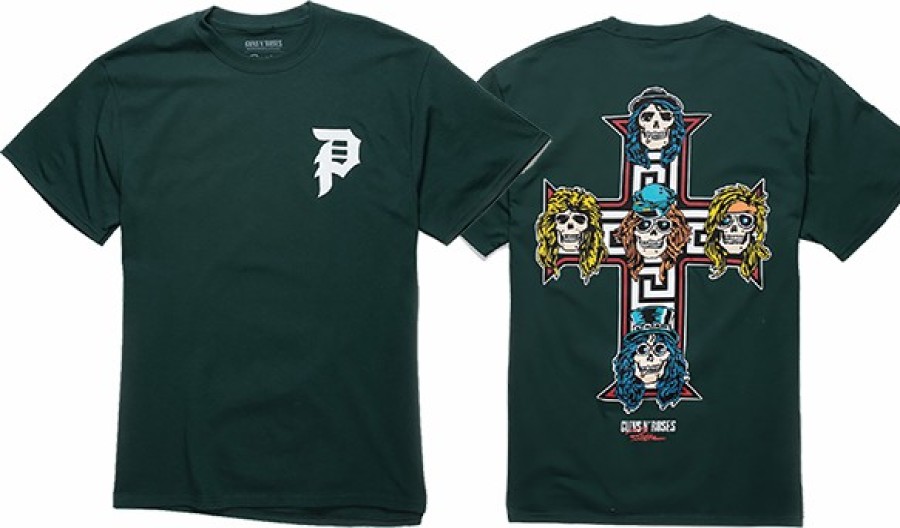 Clothing & Accessories Primitive | Primitive Gn'R Cross Ss S-Forest Green