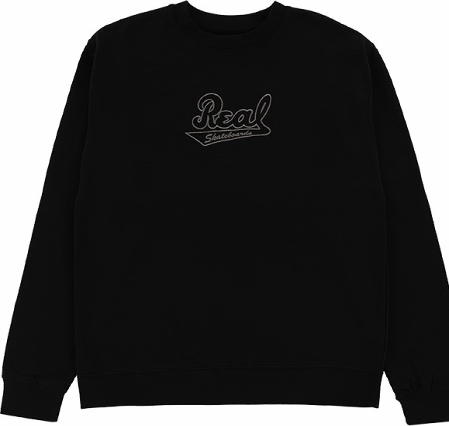 Clothing & Accessories Real | Real Script Emb Crew/Swt S-Black