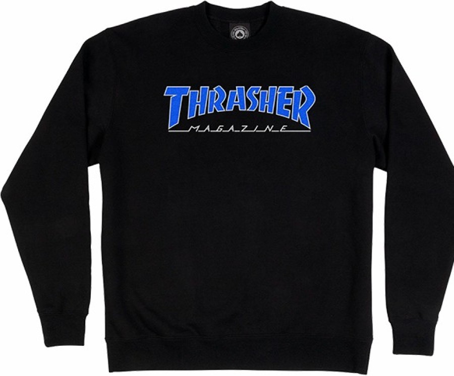 Clothing & Accessories Thrasher | Thrasher Outlined Crew/Swt S-Black/Blue